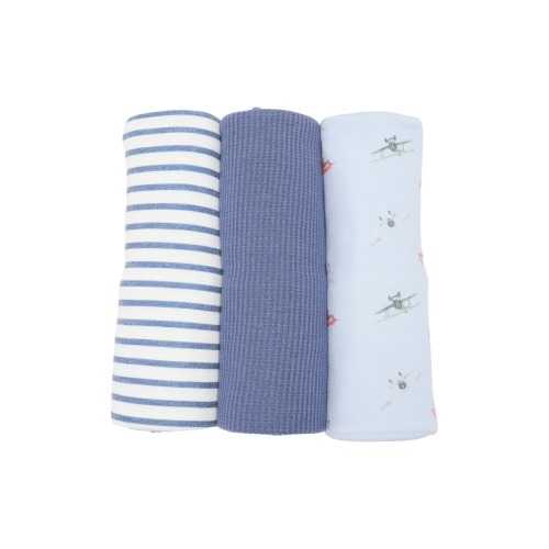 3-Pack Assorted Propeller Plane Blankets