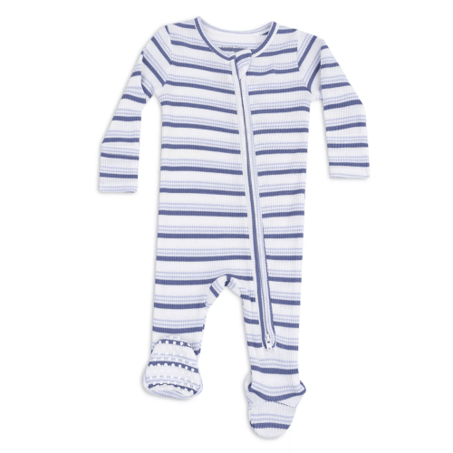 Boys' Striped 2 Way Zipper Footie - Baby