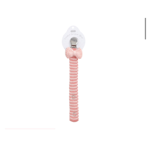 Adorable Light Pink Bow Pacy Clip | Stylish Baby Accessory | Mud Pie