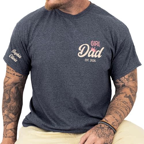 Custom Girl Dad Shirt for Men for Dad from Daughter First Time New Dad Birthday Gift Baby Girl Daddy Tshirt
