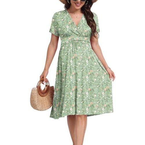 Maternity Casual Short Sleeve Party Dress Summer Wrap V Neck Baby Shower Photoshoot Pregnancy Nursing Dresses