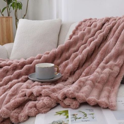 Kate Aurora Modern Lux Ultra Soft & Plush Ribbed Accent Throw Blanket - 50 in. W x 60 in. L