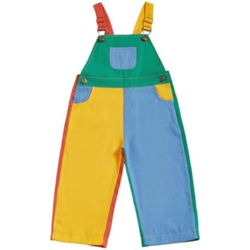 Fernvia Toddler Kids Baby Boy Girl Contrast Color Overalls Pants Clothes 2T 3T 4T 5T Adjustble Shoulder Strap Romper Workwear