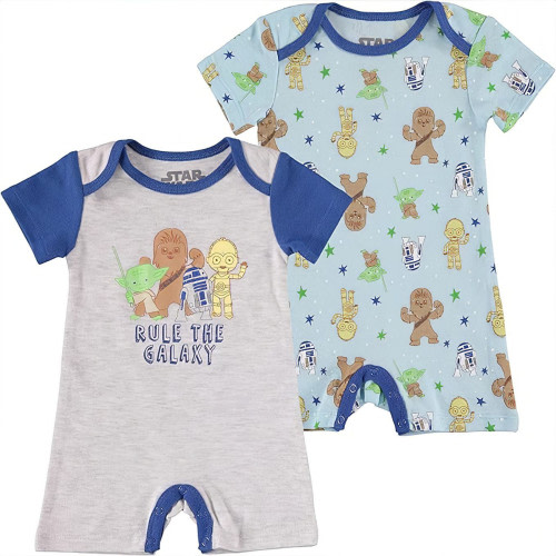 Star Wars Rule The Galaxy Infant Boy Snap Suit Rompers 2-Pack