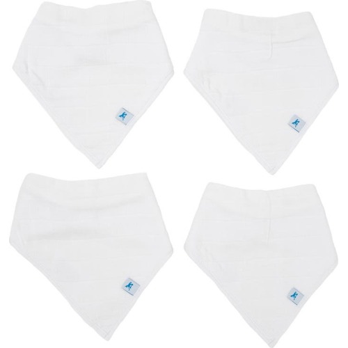 little unicorn 4-Pack Fleece & Cotton Muslin Bandana Bib, White