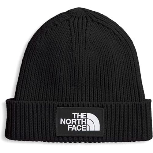 The North Face Kids' Baby Logo Box Beanie | Woven Logo Patch, Cuffed Design, Sustainable Fabric
