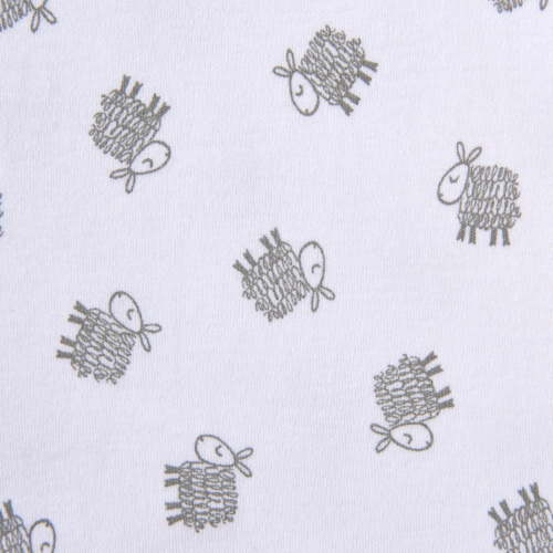 HALO SleepSack Swaddle, 100% Cotton, White Lamb Scribble, Newborn, Unisex, 0-3 Months