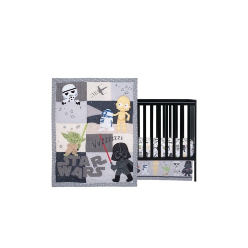 Star Wars Classic 3-Piece Baby Crib Bedding Set - Yoda/Darth Vader