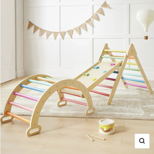 Tiny Land® Pikler Triangle 7-in-1 Montessori Climbing Set