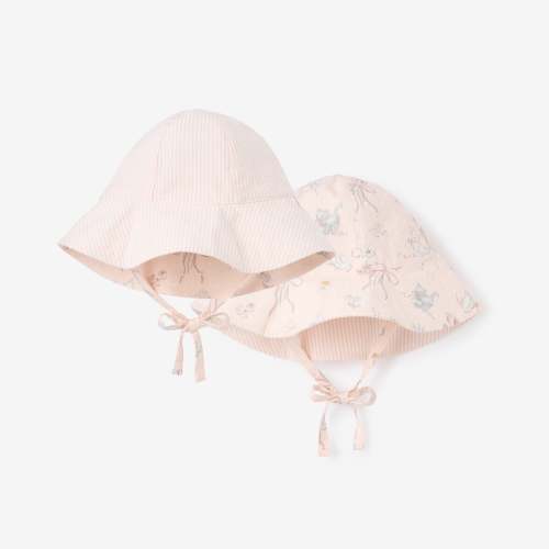 Fleur/Seersucker Reversible Sunhat – Elegant Baby