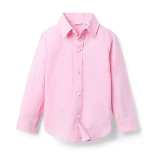 Boy Tulip Pink Heather The Linen-Cotton Shirt by Janie and Jack