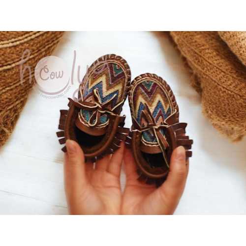Brown Leather Baby Moccasins, Baby Moccasins, Toddler Moccasins, Infant Moccasins, New Mom Gift, Baby Shower Gift, Baby Boots, Baby Shoes