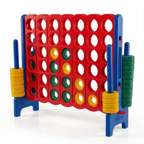 Costway Jumbo 4-to-Score 4 in A Row Board Game Set Outdoor Indoor Kids Adults Family Fun Blue + Red