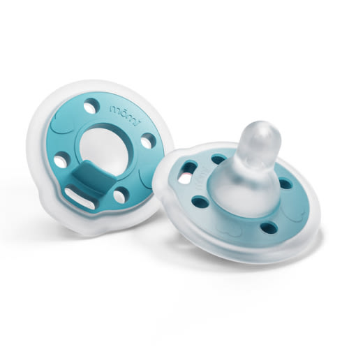 mōmi babypace breast-like pacifier 0-6mo, 2-set, lagoon
