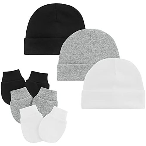 Zando Baby Hats and Mittens Newborn Hospital Hat Essentials Warm Knit Beanie Safety Anti-Scratch for Boys Girls 0-6M