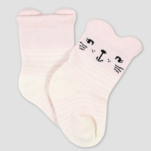 Gerber Baby Girls' 6pk Rainbow Jersey Wiggle Proof Socks - Green 0-6M