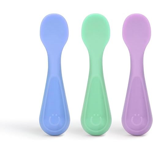 Ubbi Silicone Training Spoon Set for Toddlers, 3 Pack