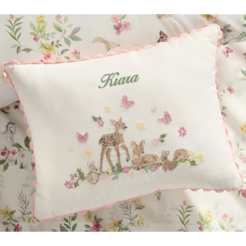 AERIN Embroidered Fawn Personalized Pillow