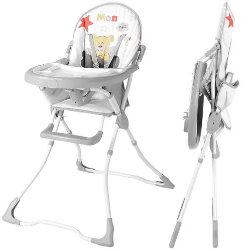 Portable Baby High Chair, Eat and Grow Toddler Dining Chair, Simple Fold Highchair with 2 Removable Tray and 5 Point Safety Belt