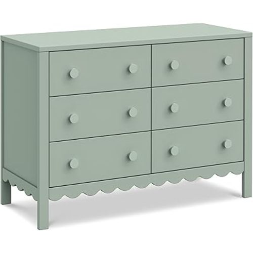 Davinci Sammy Scallop 6-Drawer Dresser in Light Sage