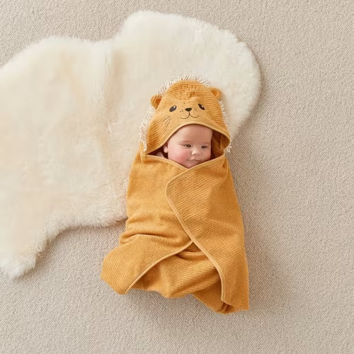 Adairs Baby - Baby Bath Time Lion Hooded Towel | Adairs