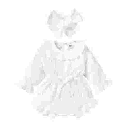 Infant Baby Girl Fall Winter Ruffled Bodysuit Sweater Romper + Headband Long Sleeve Warm Jumpsuit 0-18M