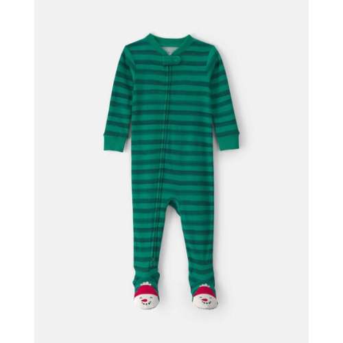 Baby 1-Piece Christmas Snowman 2-Way Zip 100% Cotton Snug Fit Footed Pajama - Green | Carter's