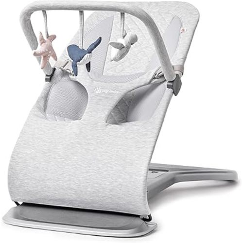 Ergobaby Evolve Bouncer and Toy Bar Set - Light Grey