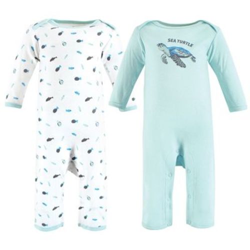 Touched by Nature Organic Cotton Coveralls, Endangered Sea Turtle, 0-3 Months