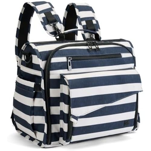 ALLCAMP Diaper Backpack, Waterproof Large Capacity Baby Bag, Multi-Function Nappy Bag with Stroller Hooks, Convertible Tote