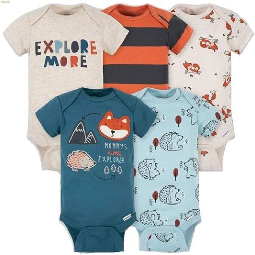 Gerber baby-girls 5-pack Short Sleeve Variety Onesies Bodysuits