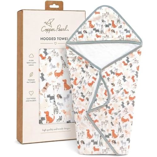 Copper Pearl Hooded Bath Towels Premium Knit/Terry Cloth Baby Towels with Hood, Pockets, and Cool Designs - Great to Gift and Make Bath Time Fun - Baby Bath Towel, Rufus