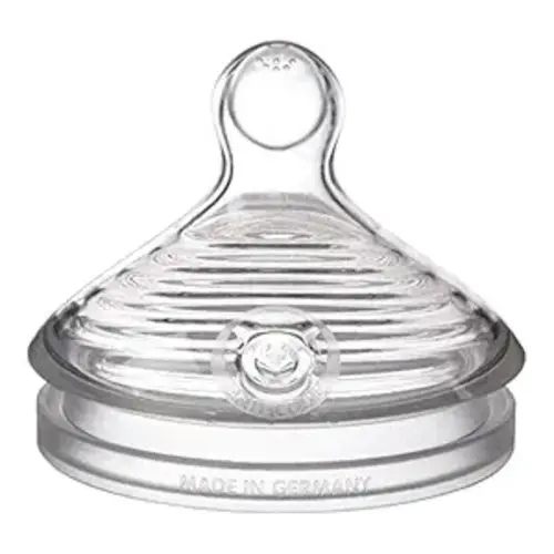 NUK Simply Natural Baby Bottle Nipples - Medium Flow Silicone Extra Soft Anti-Colic Air System BPA-Free Pack of 2