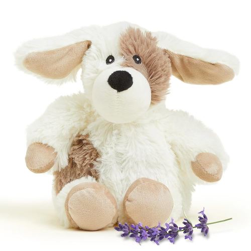 warmies Junior Microwavable & Weighted Stuffed Animals, Puppy - Heated Stuffed Animal Plushie for Warmth & Comfort - Cute Soft Plush Toys for Adults & Children (Boys, Girls, Babies & Toddlers)