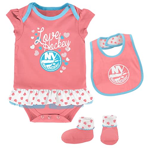Outerstuff NHL Infant Girls (12M-24M) Pink Hearts Love Hockey Clothing Set