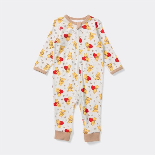 Winnie the Pooh Baby Heart Print Coverall - Cream - Size 0
