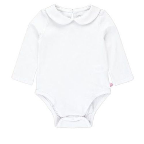 RuffleButts Baby Peter Pan Collar Bodysuit - White, 6-12m