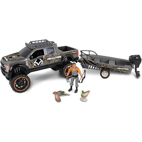 RealTree NKOK 1/18 Ford F-250 Super Duty Fishing & Hunting Playset, Ages 3+
