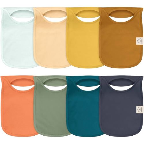 8-Pack Baby Bibs for Boys, Girls - Pullover Bibs for Drooling Teething Baby Girl & Boy Toddler, Newborn, Soft & Absorbent, Cute Colors, Large Torso Coverage Keep Infant Clean & Dry (Eclipse)