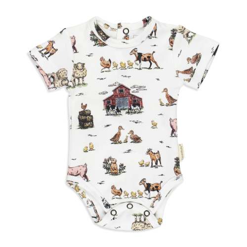 Farm Friends | Organic Short-Sleeve Bodysuit – L'ovedbaby