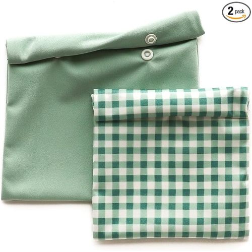 Esembly Snack & Sammy Pouches, Verdant Gingham + Willow, 2-Pack