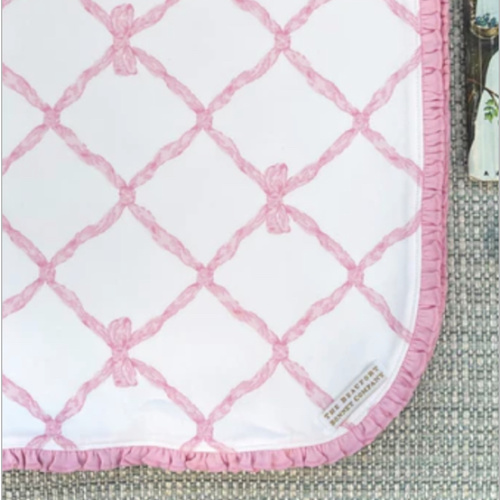 Baby Blanket - Belle Meade Bow & Pier Party Pink
