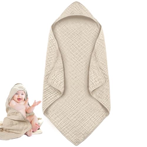 Cutie Birdie Hooded Baby Towels for Newborns - 100% Muslin Cotton Bath Towels,32x32Inch, Soft & Absorbent, Large