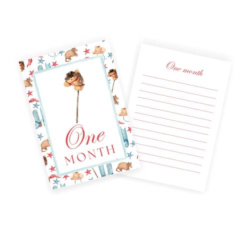 Howdy Partner Western Watercolor Baby Boy Milestone Cards