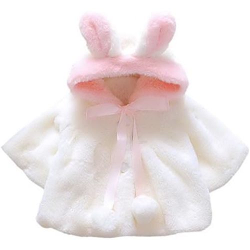 Happy Cherry Baby Girls Fur Warm Coat Cloak Overcoat Hoodies Cute Outdoor Suit