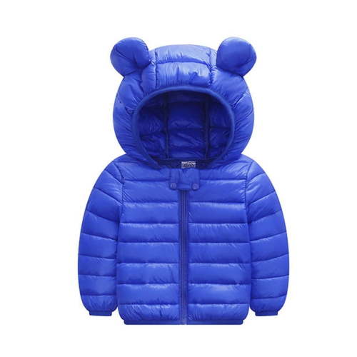 PatPat Baby Coat Toddler Boys Girls Winter Jackets Stylish 3D Ear Print Outerwear Solid Hooded Coats, Blue, 6-9 Months