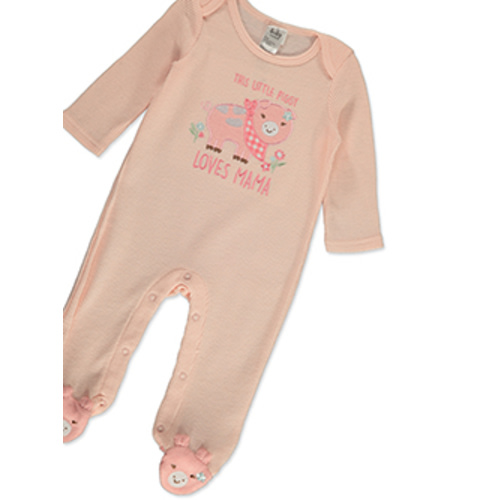 Baby Starters Baby Girls' Piggy Footed Coveralls