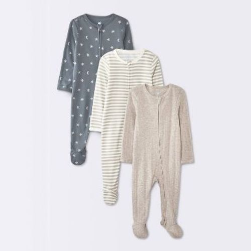 Baby 3pk Moons Sleep N' Play - Cloud Island™ Gray 6-9M