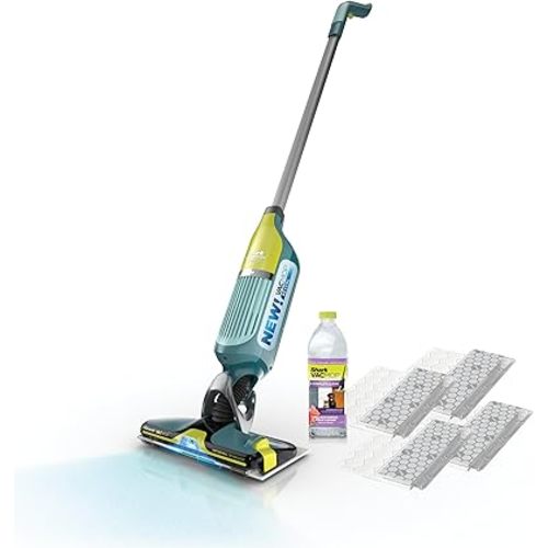 Shark VACMOP Reveal New Cordless Hard Floor Cleaner, Vacuum & Spray Mop, Powerful Suction, Lightweight, Illumination Light, Includes 4 Disposable Pads, 12oz Pet Multi-Surface Cleaning Solution, VM401
