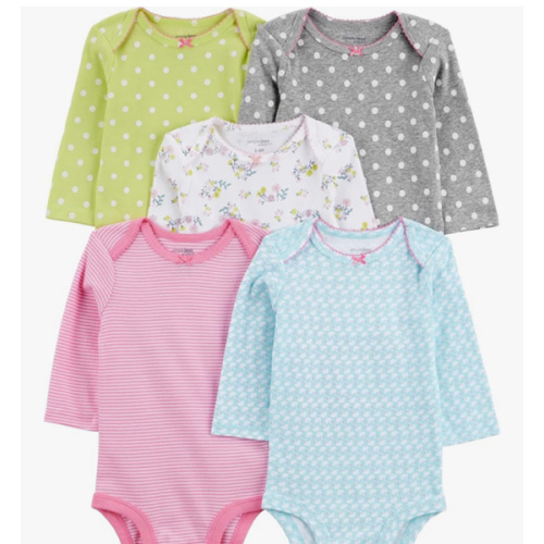 Simple Joys by Carter's Baby Girls 5-pack Long-sleeve Bodysuit